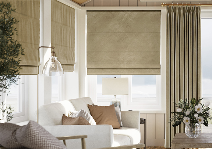 Odessa Velvet, Putty - Roman Blind - Image 3